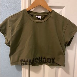 Gymshark Fraction Crop Top - Military Green